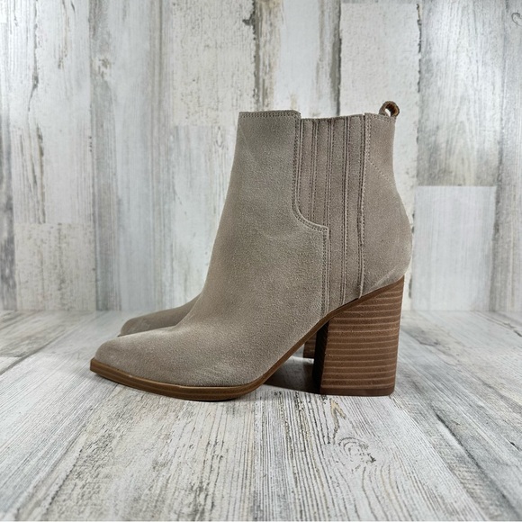 Marc Fisher Shoes - NEW Marc Fisher LTD Oshay Chelsea Suede Pointed Ankle Bootie Taupe Gray #1296